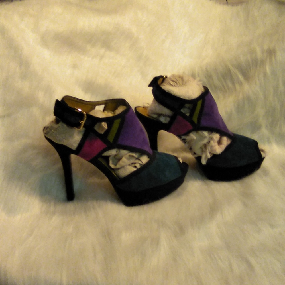 Nine West Color Block Heels Size 8 1/2 - image 1